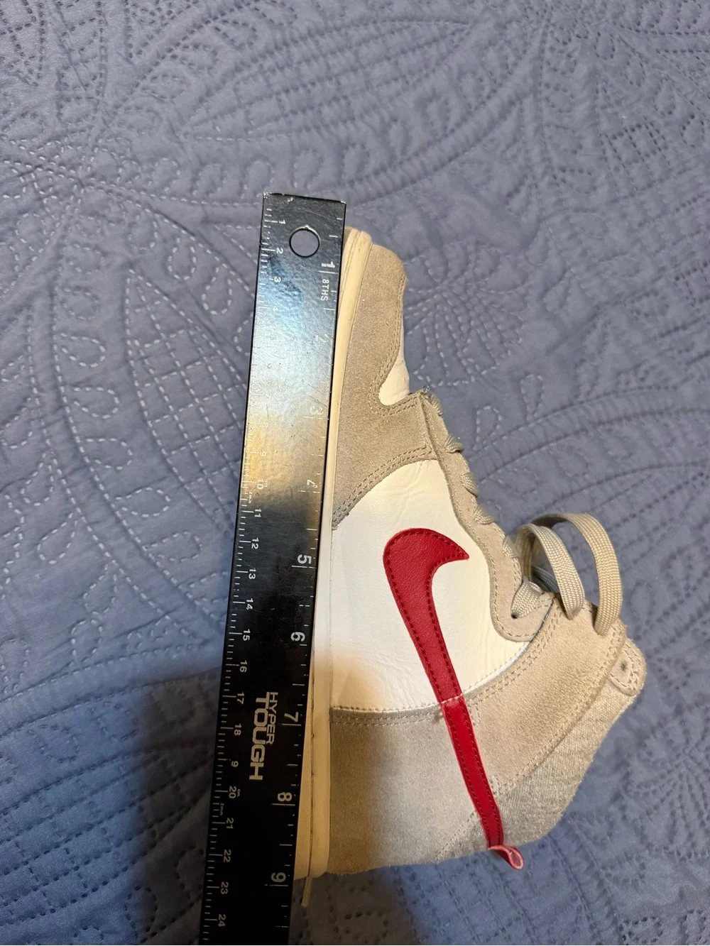 Youth Nike Athletic Club High-Top Sneakers in Beige and Red